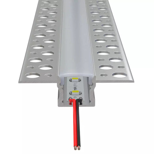Trimless Plaster In Aluminium Profile With Diffuser & End Caps , 2m Long with led strip