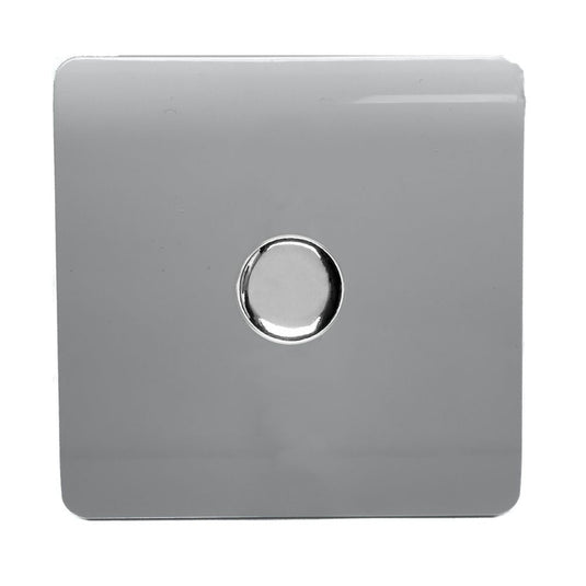 Silver LED dimmer switch with chrome knob