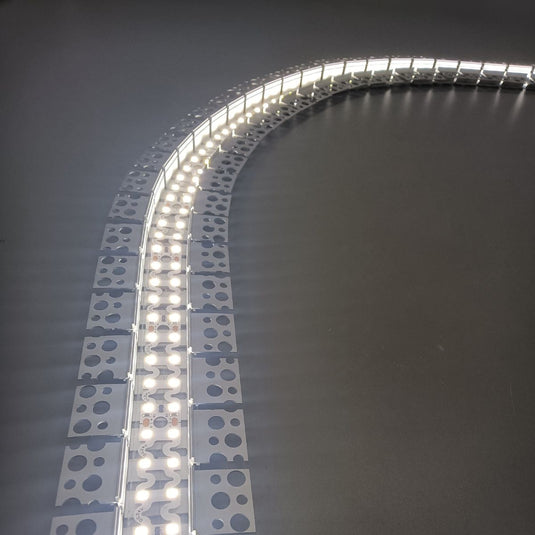 Plaster-in profile with an LED strip fitted