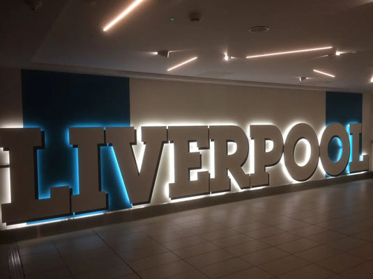 Natural White LED Tape airport setting Liverpool backlighting