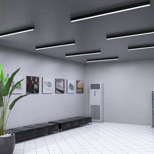 6FT (180cm) LED Linear Light CCT Selectable, Surface or Suspended Mount, Black Finish