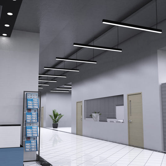 5FT (150cm) LED Linear Light CCT Selectable, Surface or Suspended Mount, Black Finish