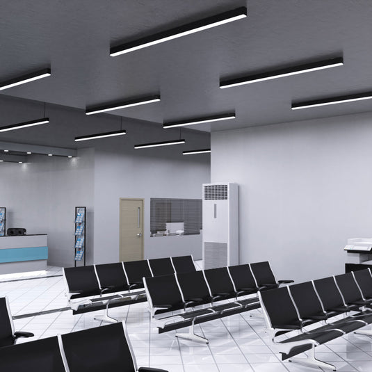 5FT (150cm) LED Linear Light CCT Selectable, Surface or Suspended Mount, Black Finish