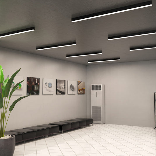 6FT (180cm) LED Linear Light CCT Selectable, Surface or Suspended Mount, Black Finish