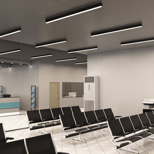 5FT (150cm) LED Linear Light CCT Selectable, Surface or Suspended Mount, Black Finish