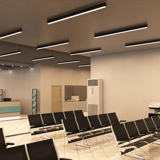 5FT (150cm) LED Linear Light CCT Selectable, Surface or Suspended Mount, Black Finish
