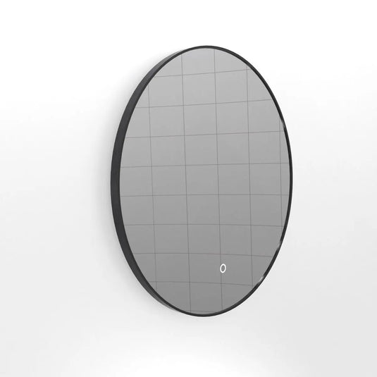 Luxe, 600mm LED Bathroom Mirror - Brushed Black facing on the right side shot