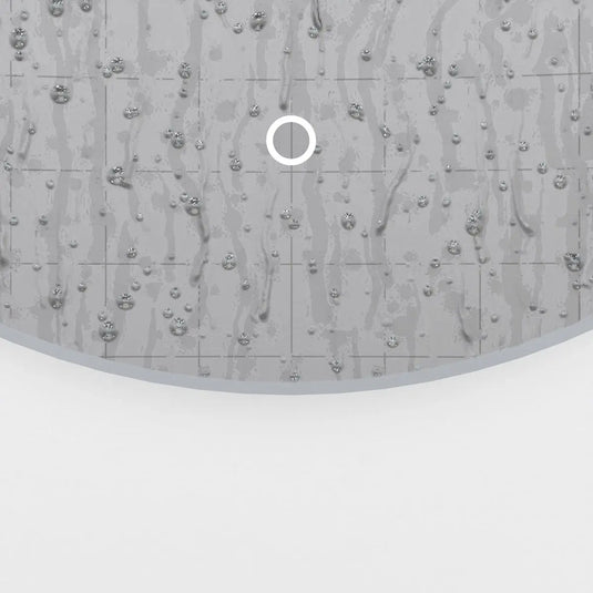 Luxe, 600mm LED Bathroom Mirror - Brushed Silver close up shot, waterproof