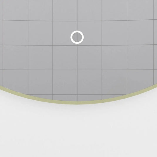 Luxe, 600mm LED Bathroom Mirror - Brushed Black close up shot of the touch switch