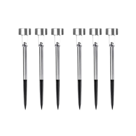 Pack of 6 Melbourne LED Solar Stainless Steel Stake Light
