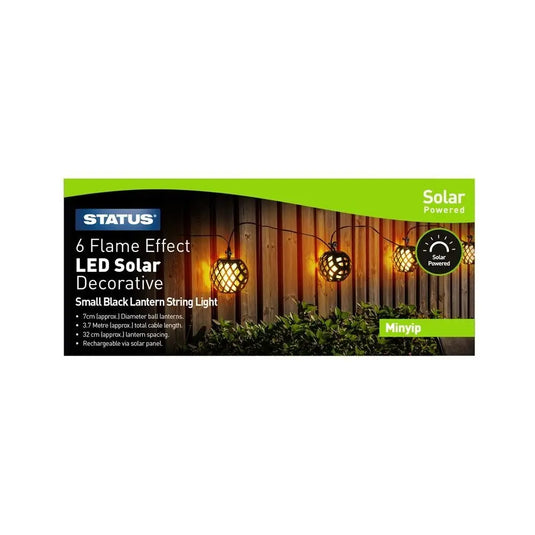 Pack of 6 Solar LED String Lights in a box