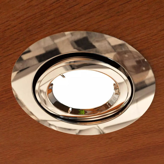 Tilt GU10 Downlight, Die-Cast - Polished Chrome full shot mounted in ceiling