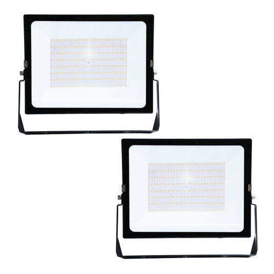 Pack of two 200w LED floodlights in black