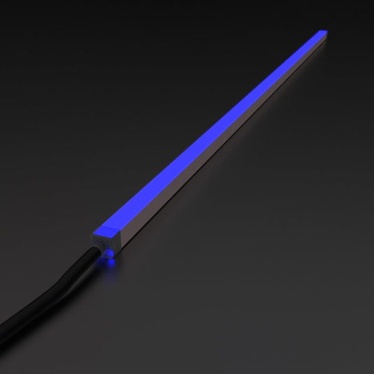Full length of blue neon flex