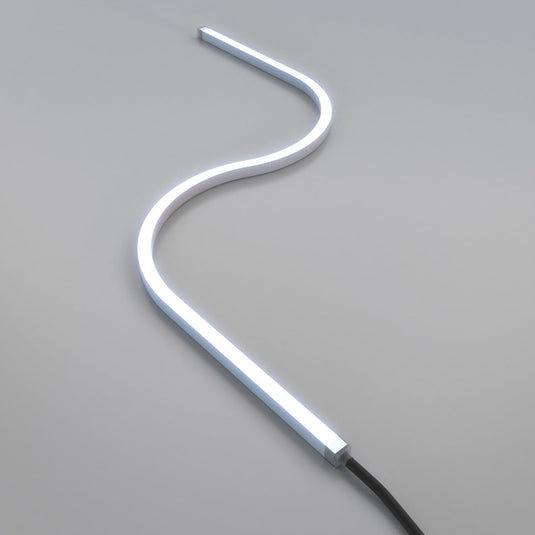 Neon flex in an S curve, third view