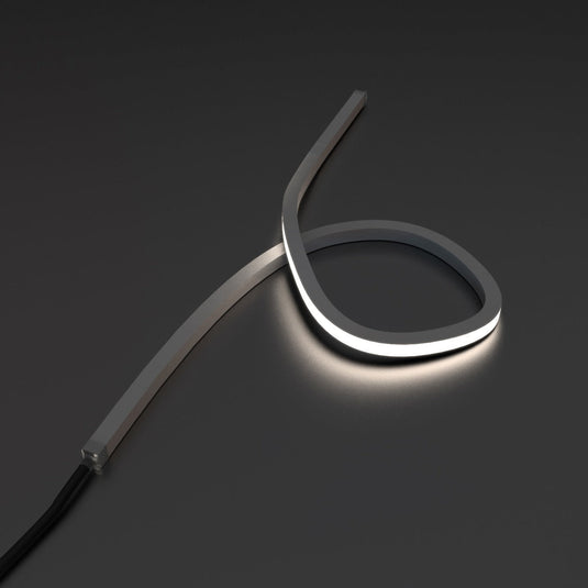 Looped natural white neon flex from another angle
