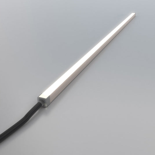 Natural white neon flex with wiring, full view