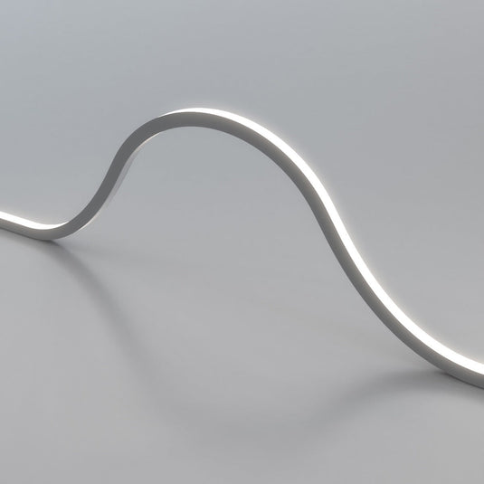 Close up of arched natural white neon flex, second view