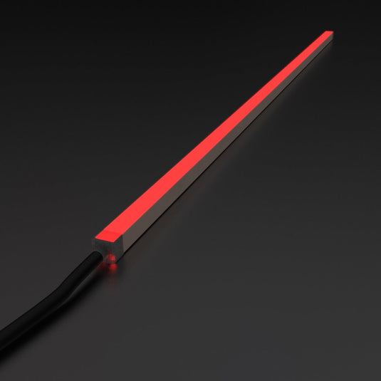 Full length of red neon flex