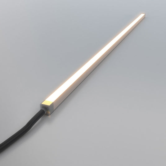 Top bending warm white neon flex, full view