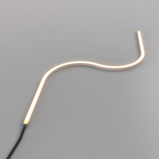 Neon flex bent sideways into an S curve