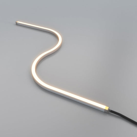 Neon flex bent sideways into a curve
