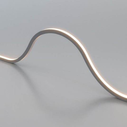 Close up of arched warm white neon flex
