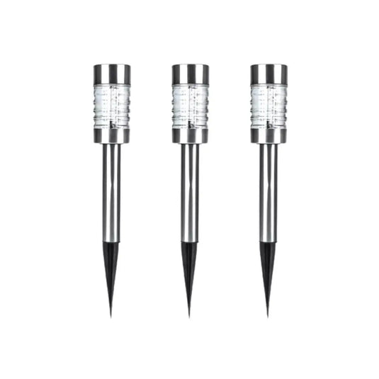 Pack of 3 Nundle LED Solar Bollard Top Stake Lights