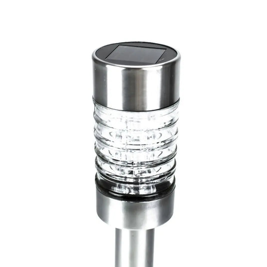 Nundle LED Solar Bollard Top Stake Light close up shot of light and solar panel feature