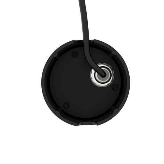 Back of a black 65mm ground light