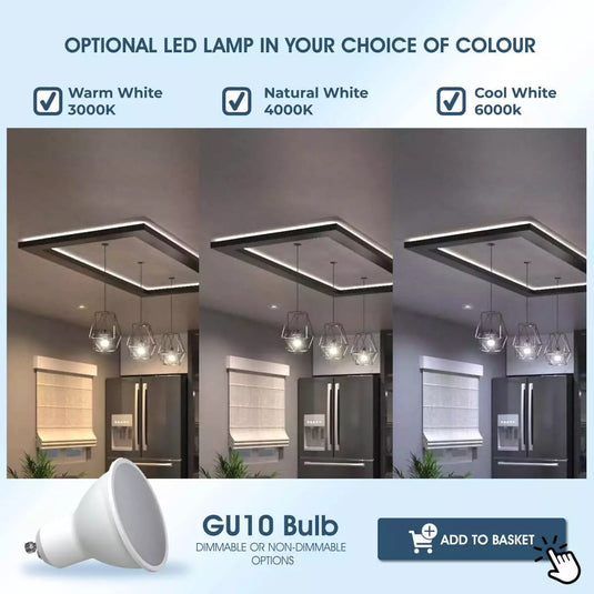 Recessed GU10 Spot Light in various colour temperature