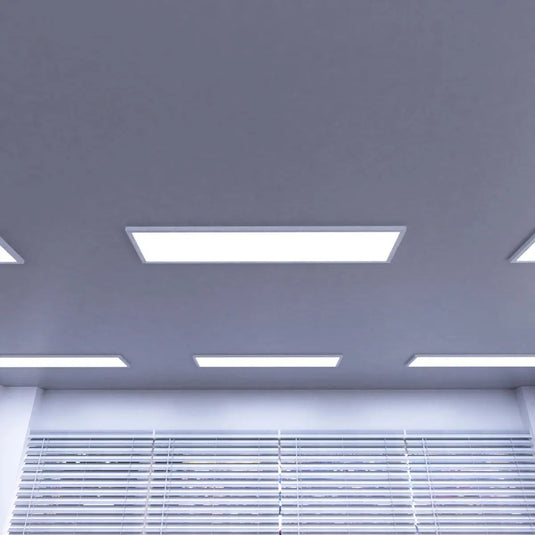 ceilings with 1200x300mm surface-mounted CCT LED panels - cool white