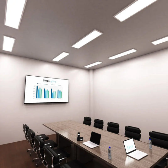 1200x300mm Surface Mounting Frame For LED Panel Lights in natural white light conference room setting