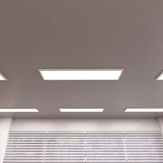 ceilings with 1200x300mm surface-mounted CCT LED panels - natural white