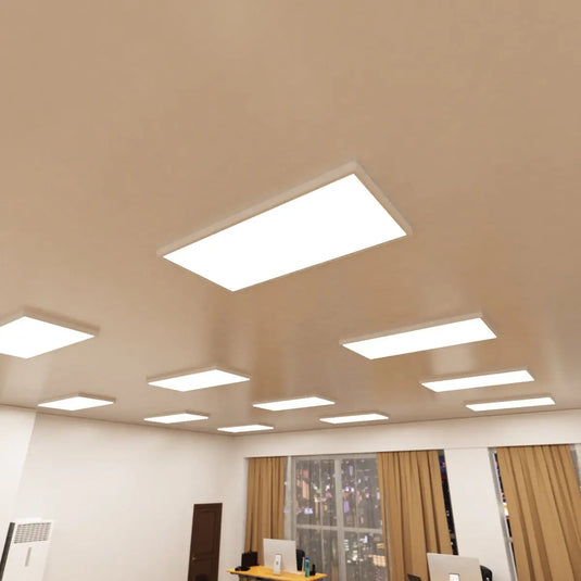 1200x600mm Surface Mounting Frame For LED Panel Lights in natural white light mounted on the ceiling