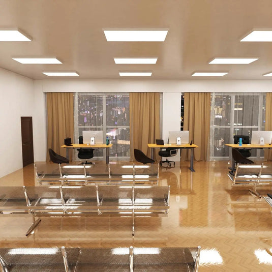 1200 x 600mm Surface Mounted LED Panel Light in natural white light office setting