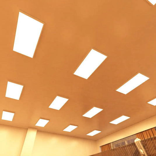1200 x 600mm Surface Mounted LED Panel Light in warm white light office setting