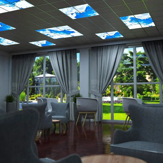 Set of 4 Sky Effect, LED Panel Lights open curtain settings