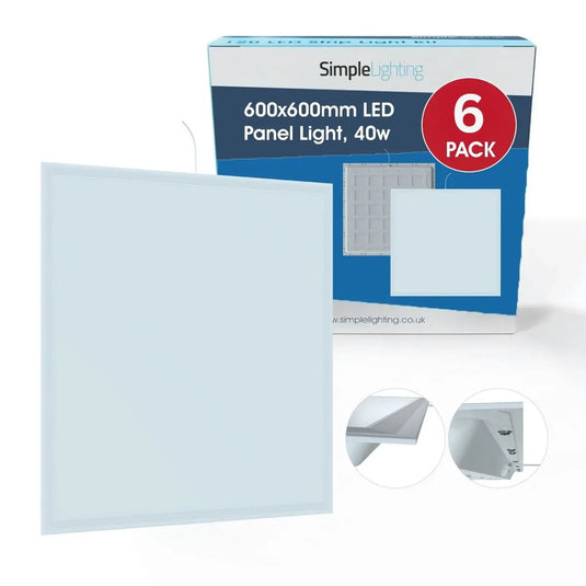 Pack of 6 Pro LED Panel, 595*595mm, TPa - Switchable LED Colour