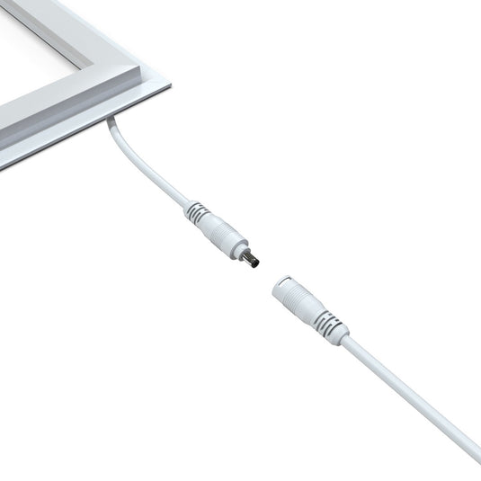 Mains connector on the edge lit LED panel