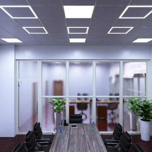 40w, Edge-Lit LED Panel Light - Cool White 6000K in conference room setting