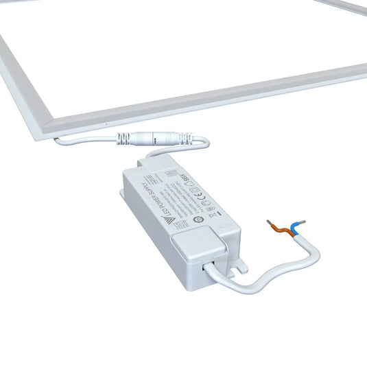 40w, Edge-Lit LED Panel Light - Cool White 6000K side shot of LED Power supply