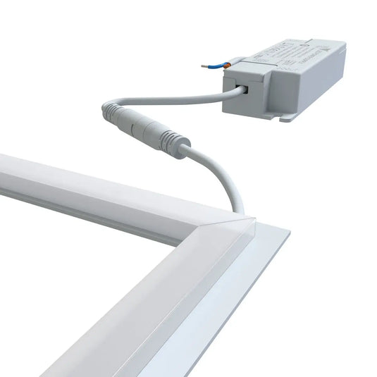 40w, Edge-Lit LED Panel Light - Natural White 4000K side shot wiring to the LED Power Supply