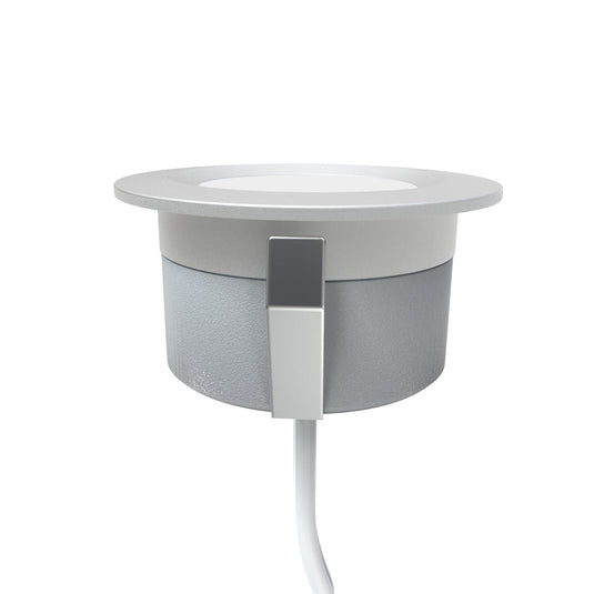 Round plinth lights lighting the floor