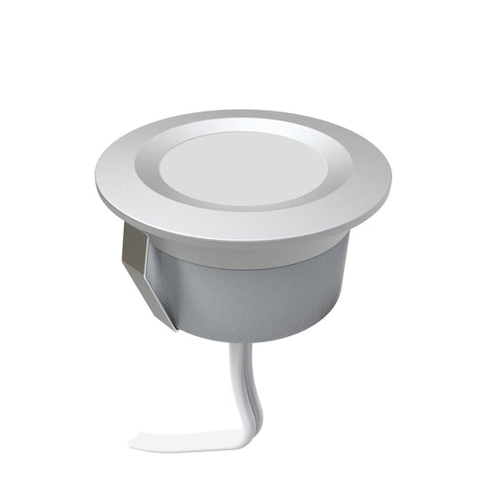 Round 30mm LED plinth light, natural white