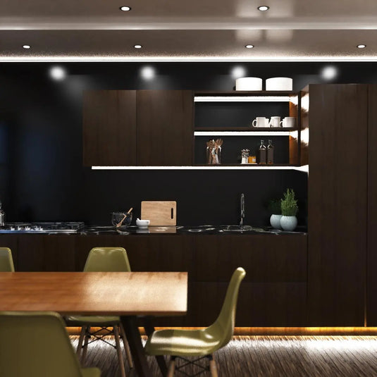 Corner 48 Degree Black Aluminium Profile undercabinet