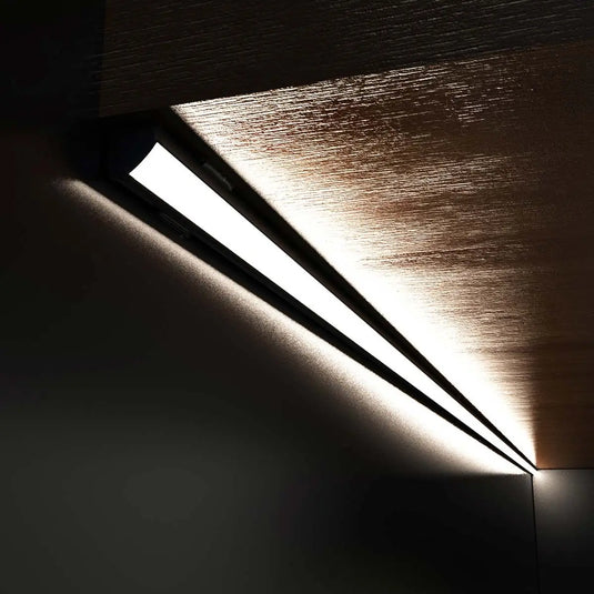 Corner 48 Degree Black Aluminium Profile under cabinet