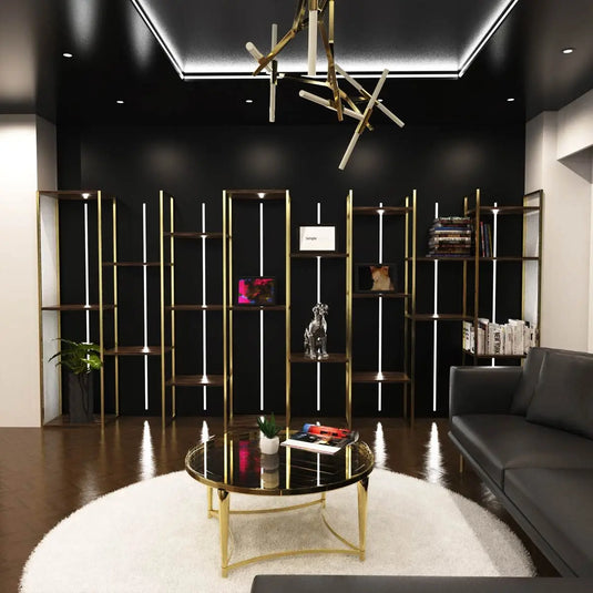 Black Aluminium Profile, Recessed With Cover and End Caps - LED strip design enhancer