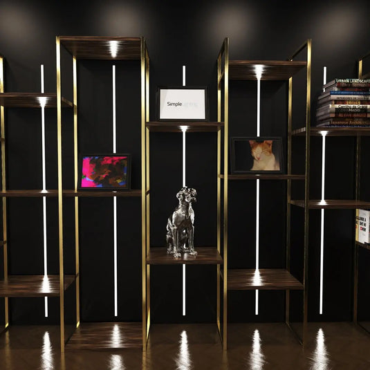 Black Aluminium Profile, Recessed With Cover and End Caps back light display design