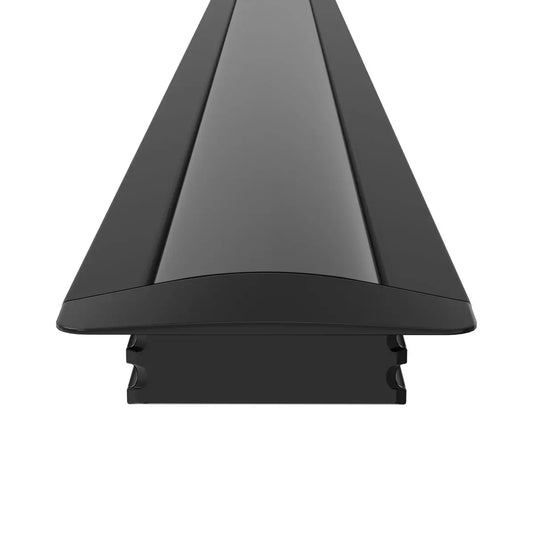 Black Aluminium Profile, Recessed - Cover with End Caps